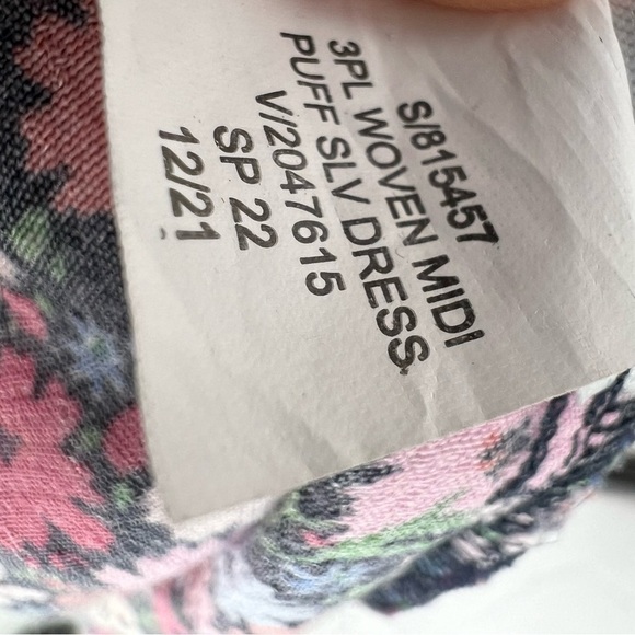 Gap Maternity Floral Henley Puff Sleeve Midi Dress - Picture 8 of 12